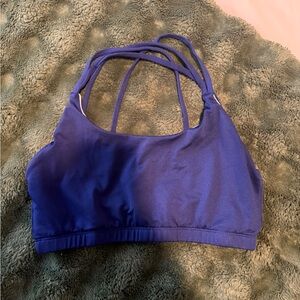 Blue Strappy Sports Bra